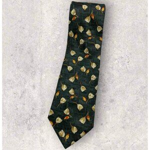 ALTEA VINTAGE Silk Tie ITALY Gray Beige Orange Floral W:3.8" EUC